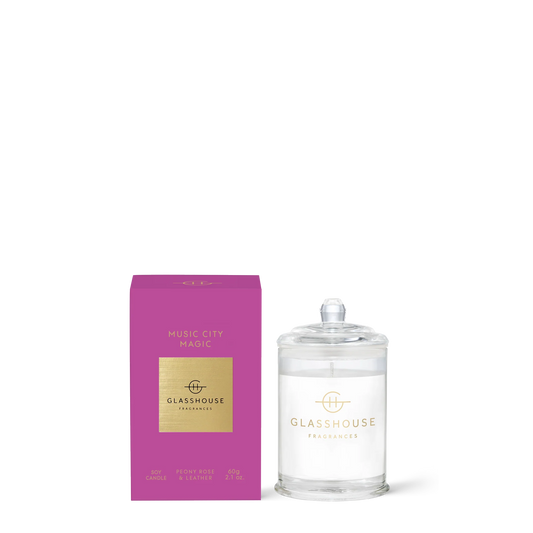 Music City Magic Peony Rose & Leather 60g Triple Scented Soy Candle