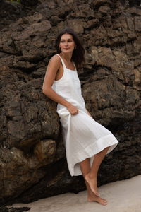 Remi Linen Dress Ivory