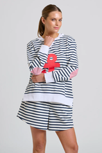 Load image into Gallery viewer, Classic Zipside Sweatshirt Nautical - Navy Stripe Red