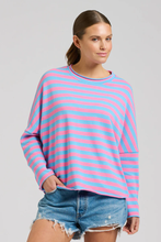 Load image into Gallery viewer, Raw Summer Sweatshirt - Pink/Mid Blue Stripe