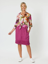 Load image into Gallery viewer, Mimi Ruffle Hem Linen Skirt Magenta