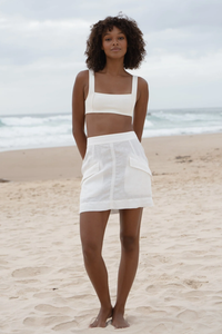 Ilaria Linen Skirt Ivory