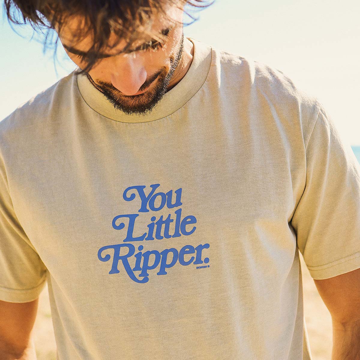 You Little Ripper Slang Tee in Stone