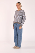 Load image into Gallery viewer, Olive Tie Neck Knit - Blue Cocoa