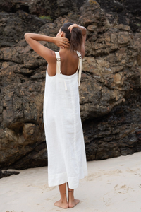 Remi Linen Dress Ivory