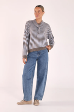 Load image into Gallery viewer, Olive Tie Neck Knit - Blue Cocoa
