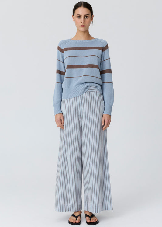Rosin Stripe Knit Blue/Choc