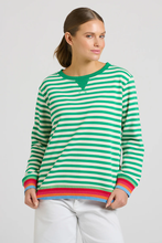 Load image into Gallery viewer, Zipside Classic Cotton Sweatshirt - Green Stripe/Rainbow
