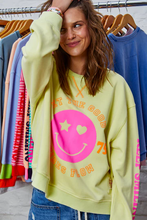 Load image into Gallery viewer, Smily Washed Sweat Lemon
