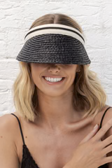 CABARITA - RAFFIA VISOR - BLACK