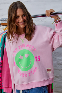 Smily Washed Sweat Pink