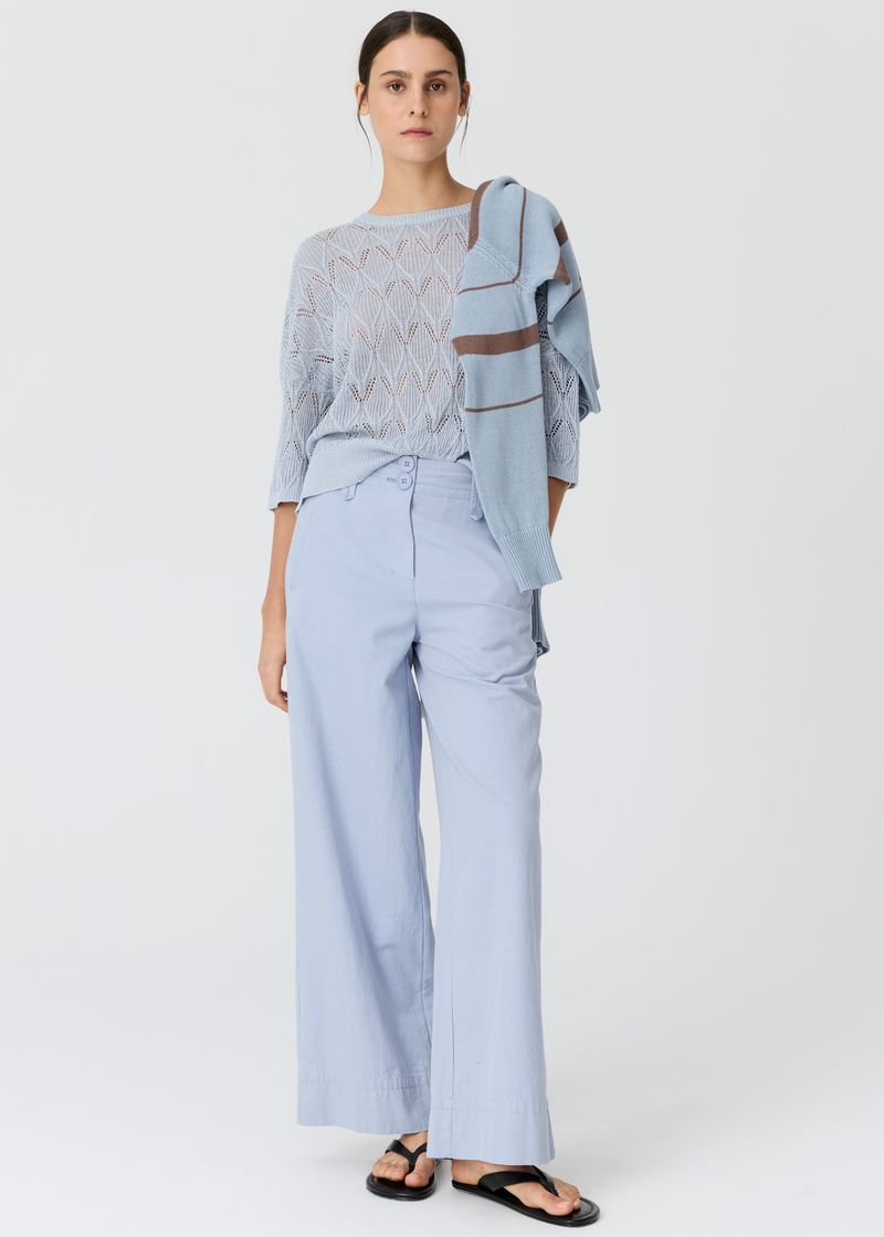Rosin Pointelle Tee Blue