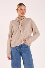 Load image into Gallery viewer, Olive Tie Neck Knit - Mocha Marle