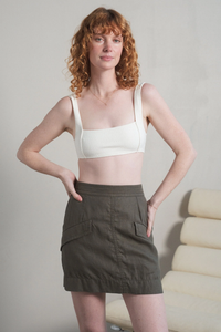 Ilaria Linen Skirt Khaki