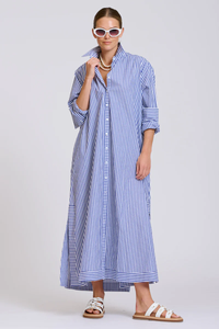 The Sybil Oversized Dress - Navy Stripe