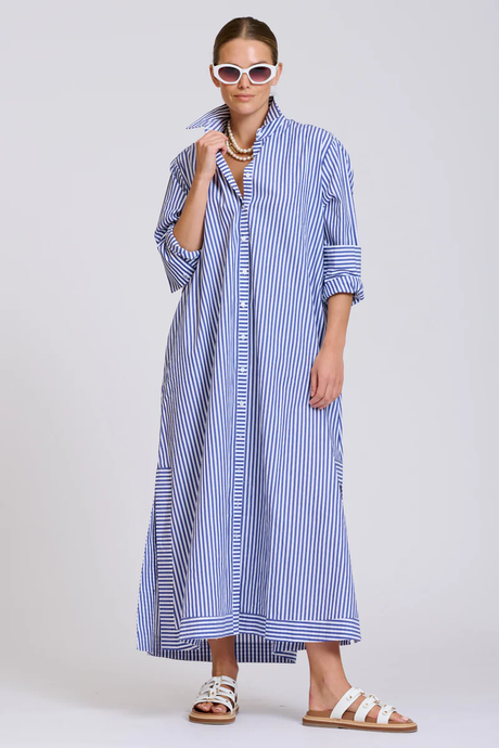 The Sybil Oversized Dress - Navy Stripe