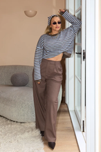 Load image into Gallery viewer, Olive Tie Neck Knit - Blue Cocoa
