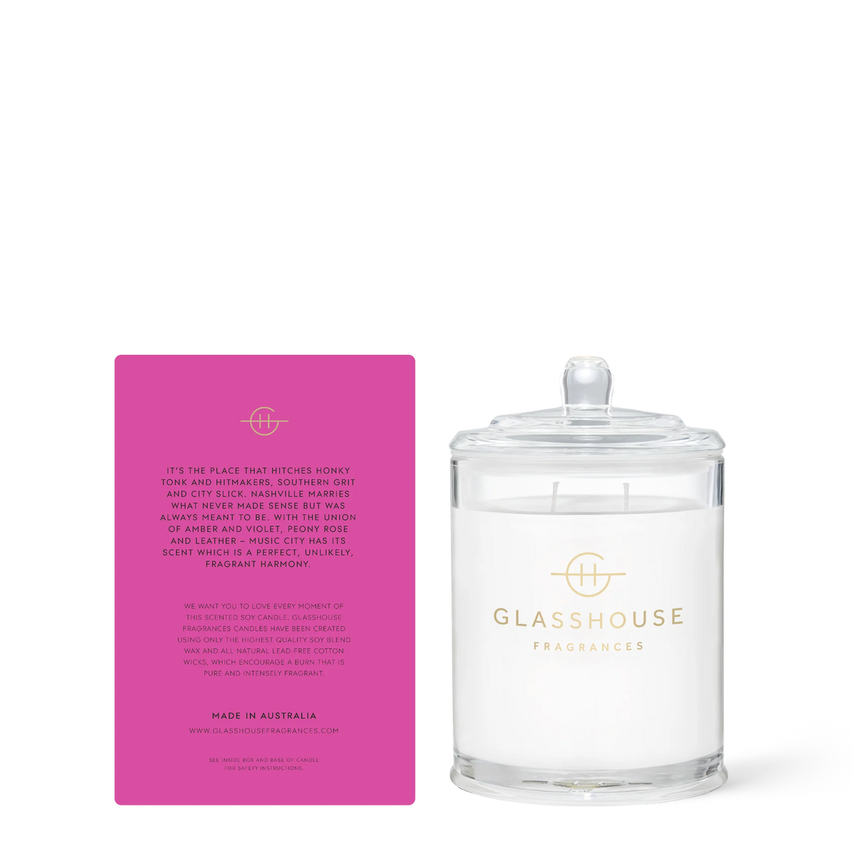 Music City Magic Peony Rose & Leather 380g Triple Scented Soy Candle
