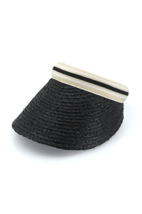 CABARITA - RAFFIA VISOR - BLACK
