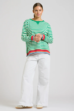 Load image into Gallery viewer, Zipside Classic Cotton Sweatshirt - Green Stripe/Rainbow