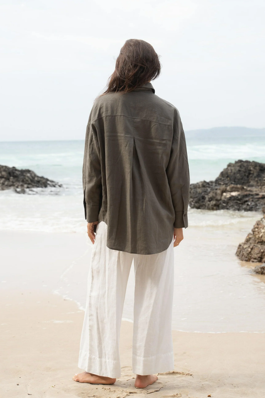 Kirra Linen Shirt Khaki