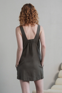 Isla Linen Dress Khaki