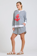 Load image into Gallery viewer, Classic Zipside Sweatshirt Nautical - Navy Stripe Red