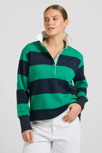 Load image into Gallery viewer, Rugby Cotton Sweatshirt - Navy &amp; Green