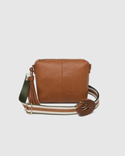 Load image into Gallery viewer, Kasey Tan Stripe Strap Crossbody Bag