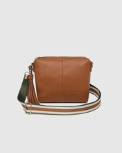 Load image into Gallery viewer, Kasey Tan Stripe Strap Crossbody Bag