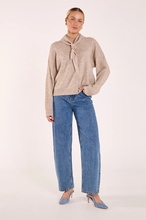 Load image into Gallery viewer, Olive Tie Neck Knit - Mocha Marle