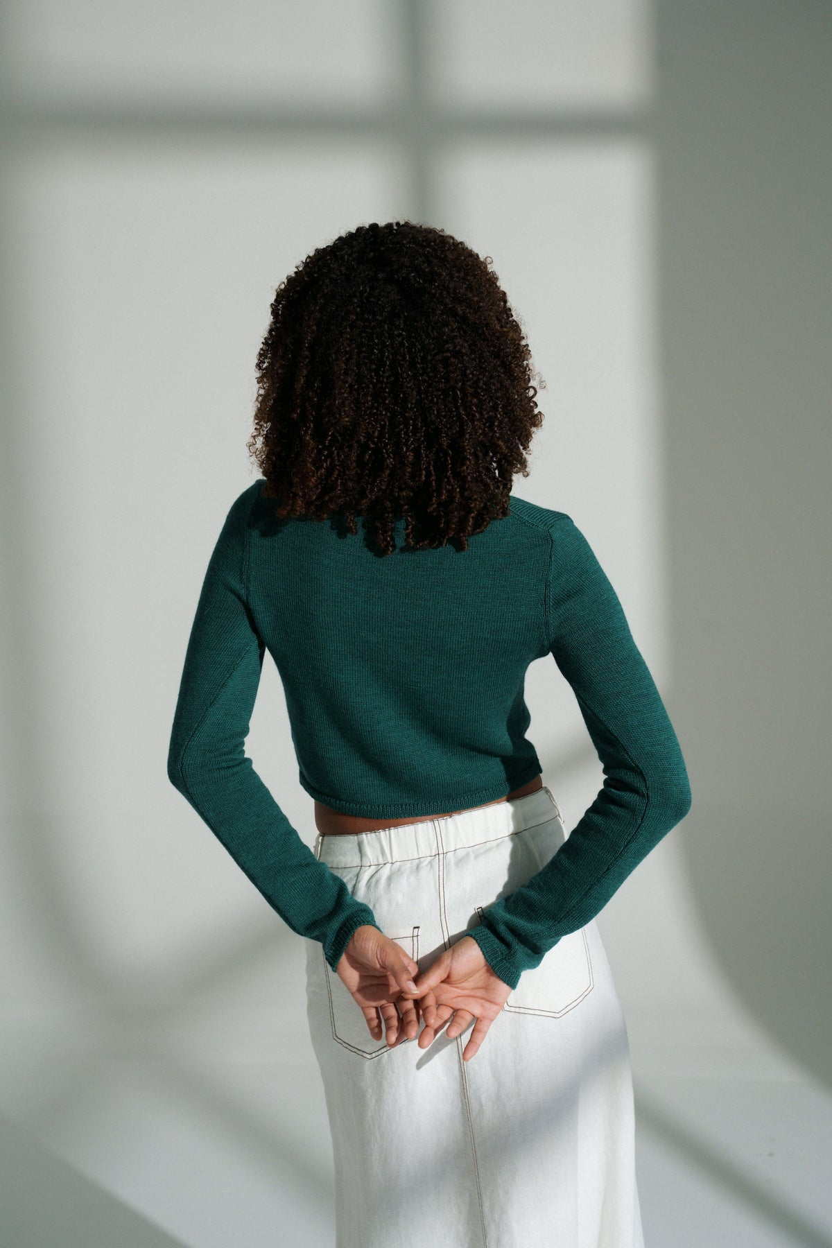 Indie Pine Merino Cardi Knit Pine