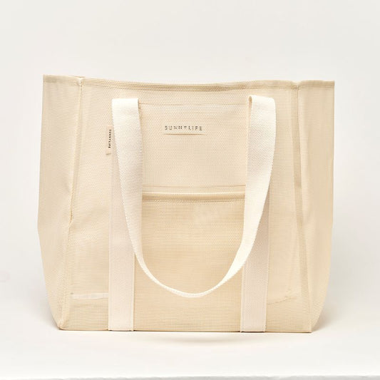 Mesh Beach Bag Oyster Cream