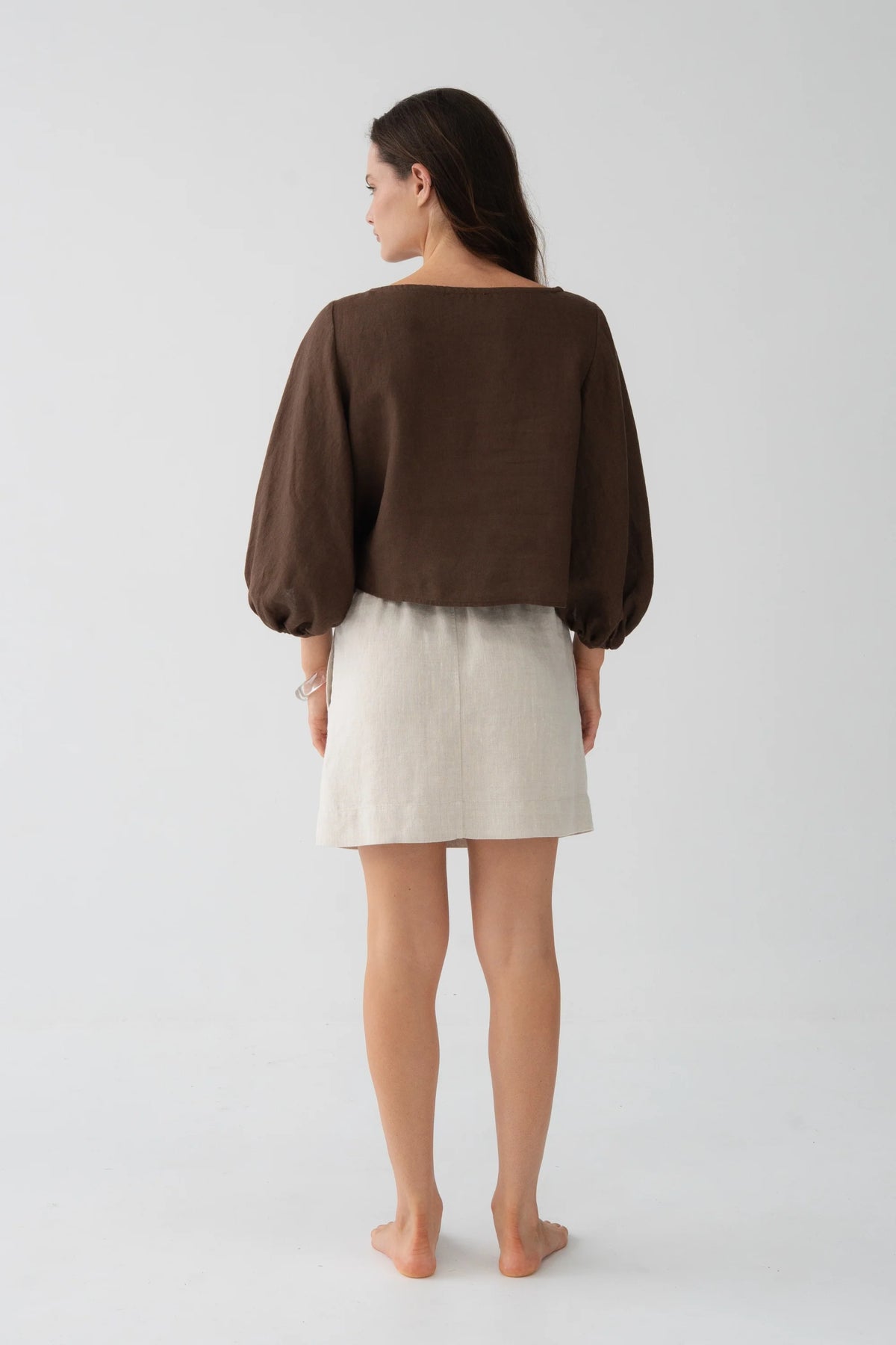 Anelle Linen Skirt Oatmeal