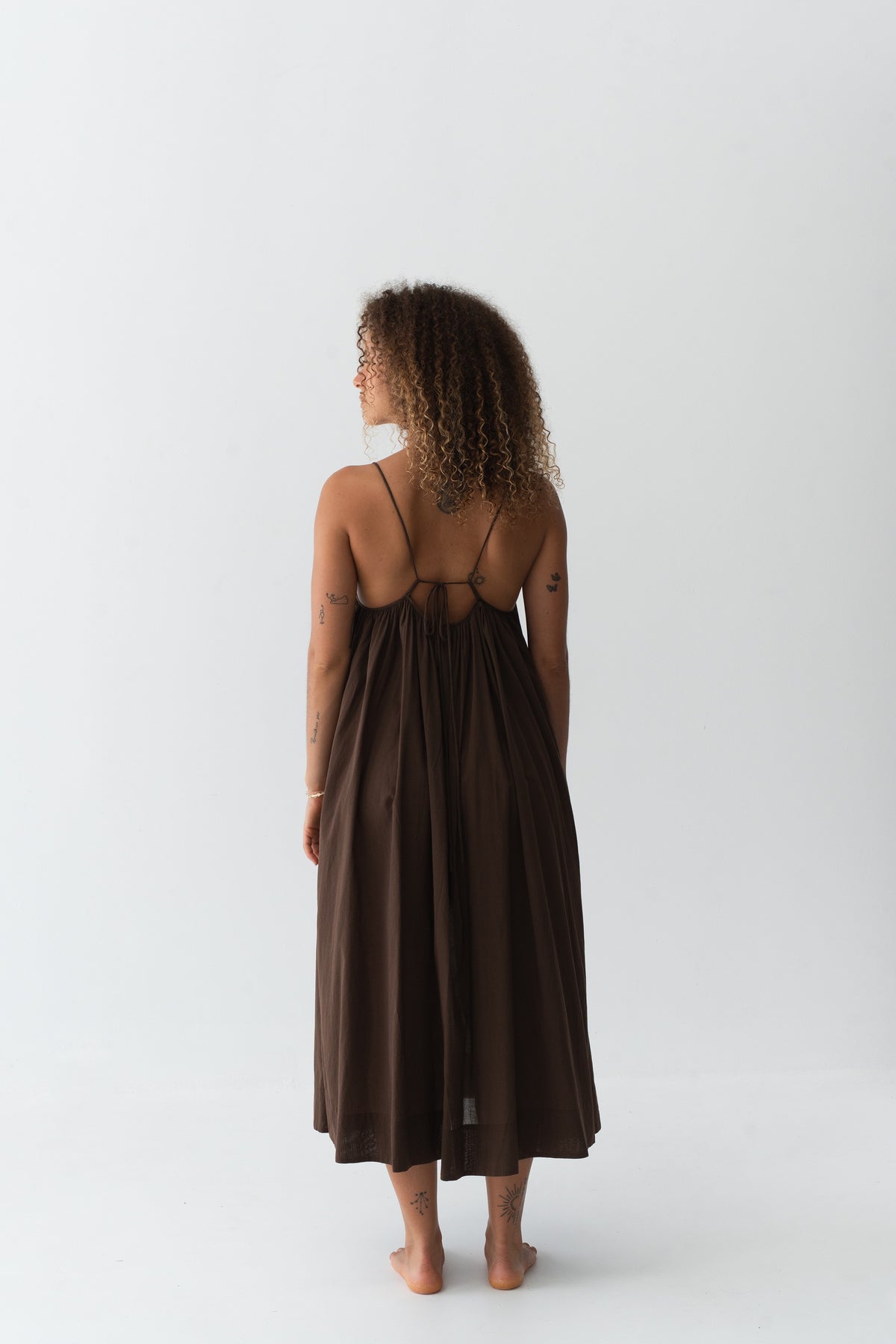 Belle Cotton Voile Dress Chocolate