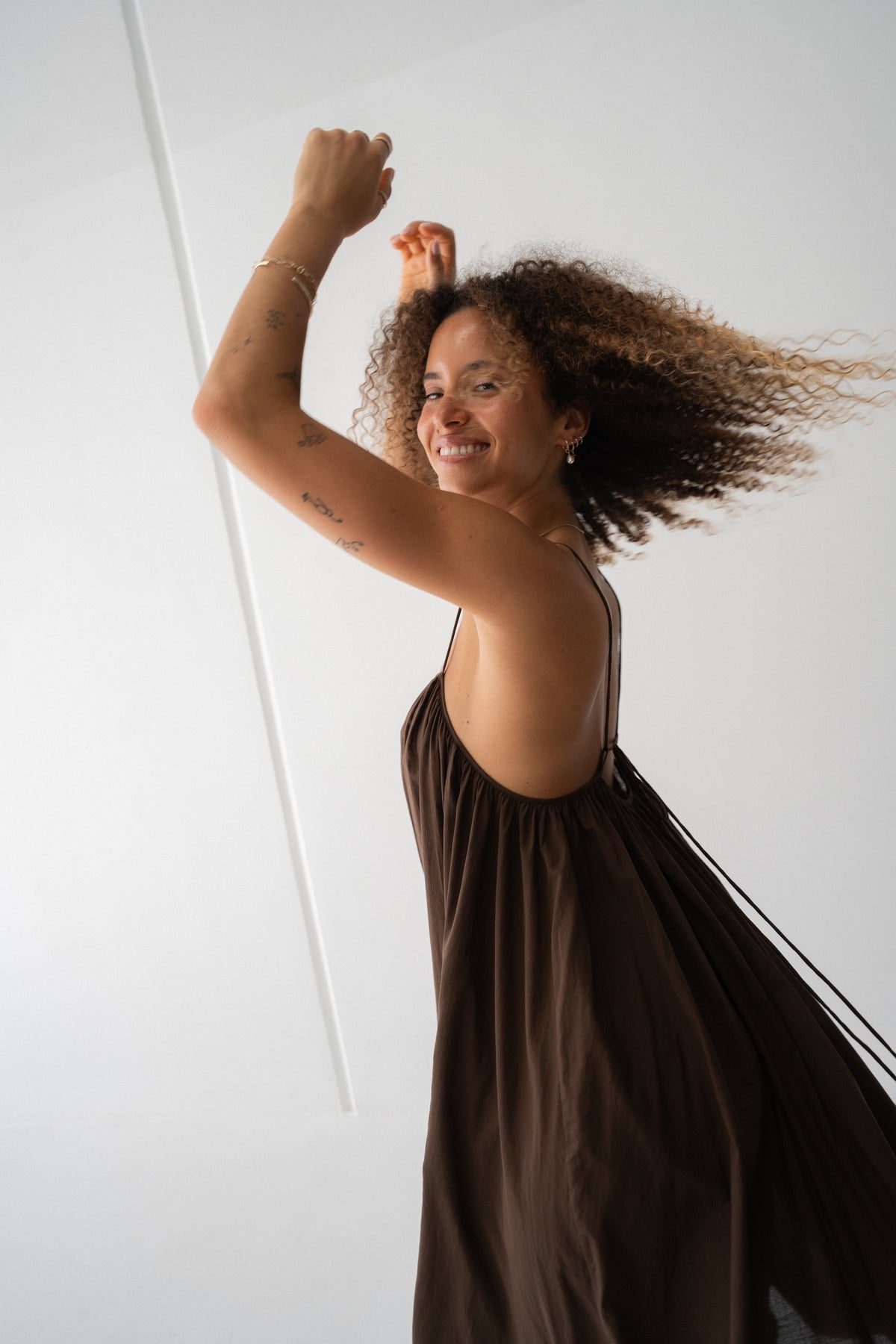 Belle Cotton Voile Dress Chocolate