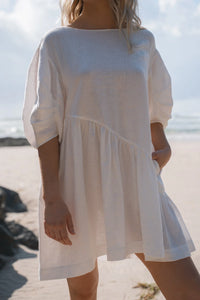 Layla Linen Dress Ivory