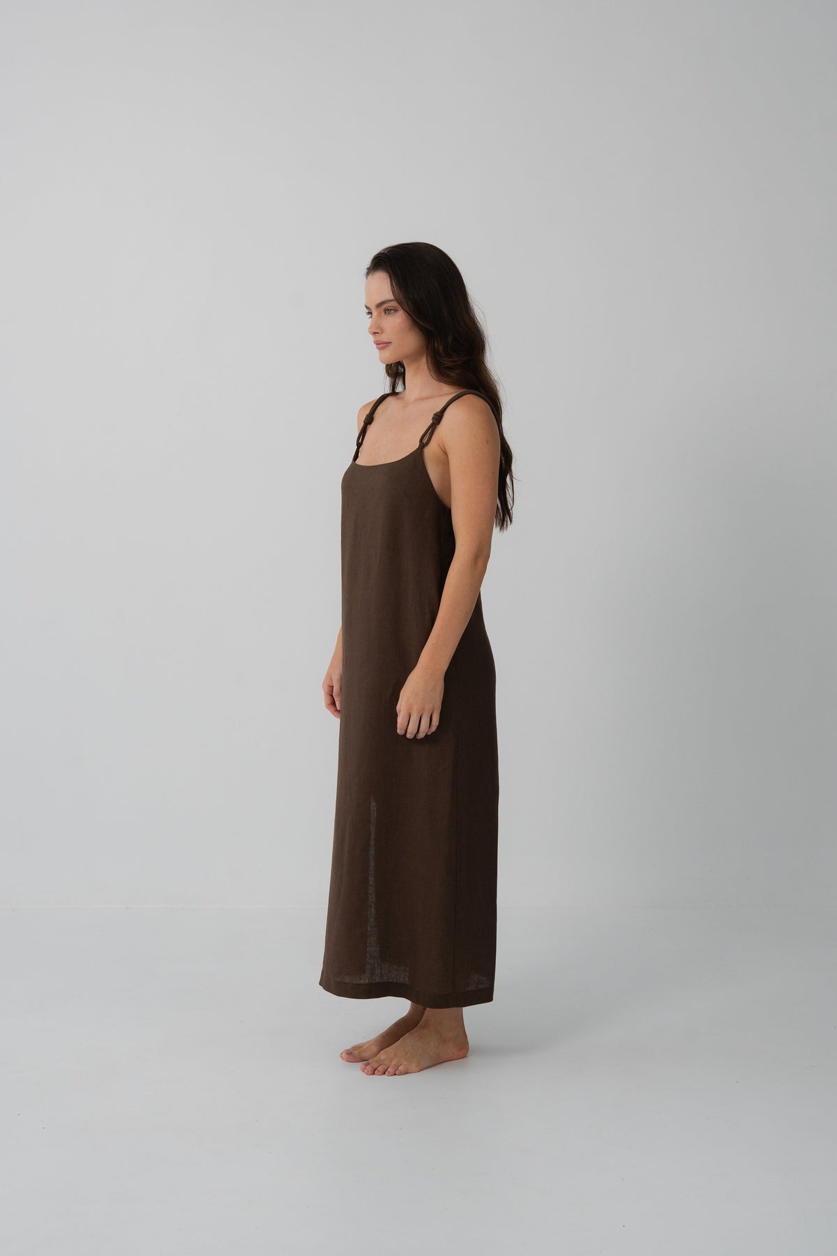Lia Linen Slip Chocolate