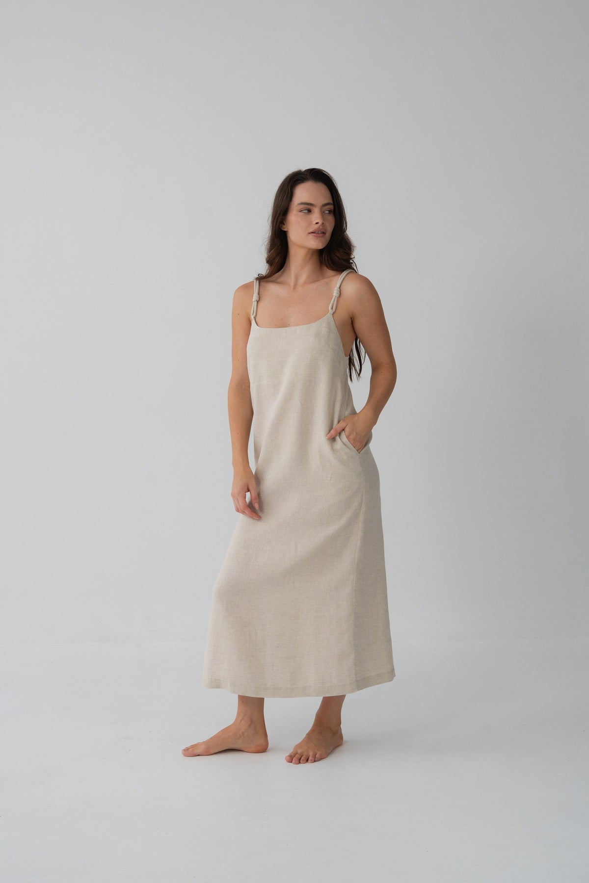 Lia Linen Slip Oatmeal