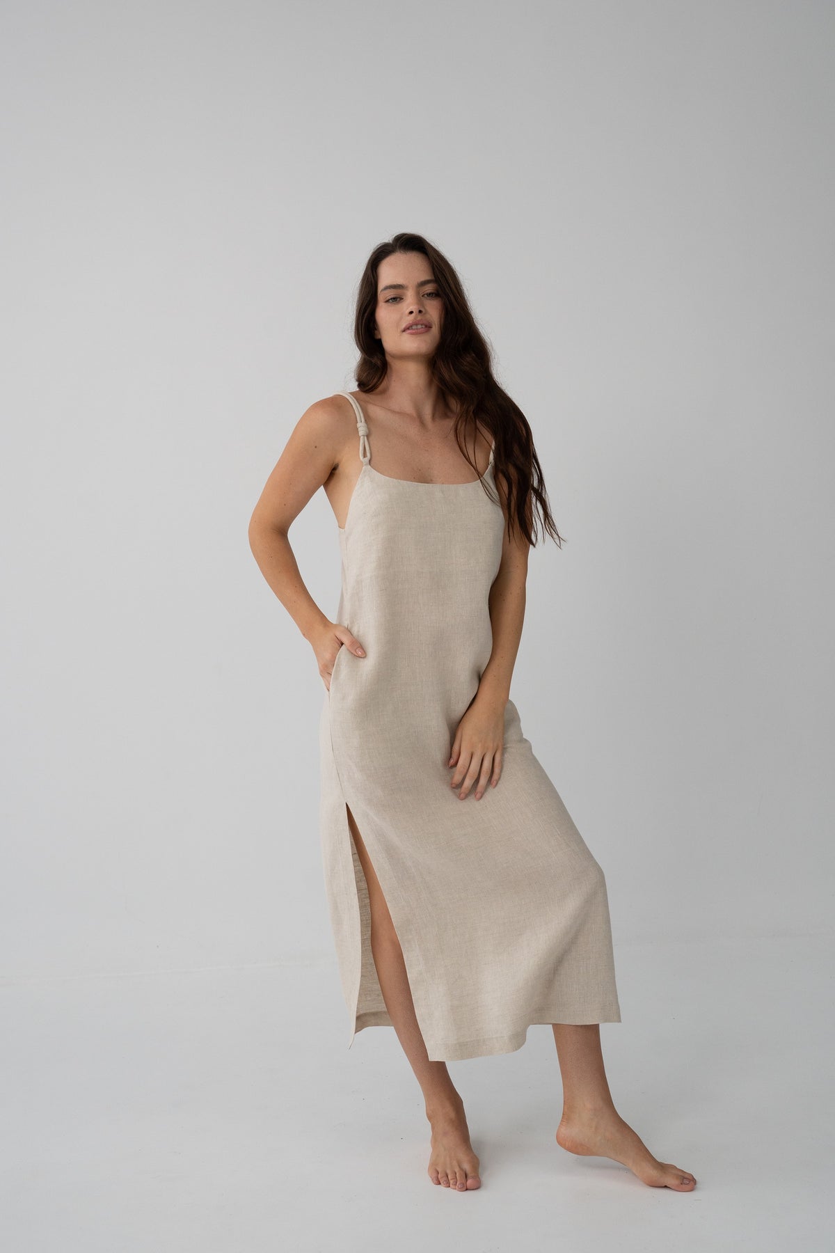 Lia Linen Slip Oatmeal