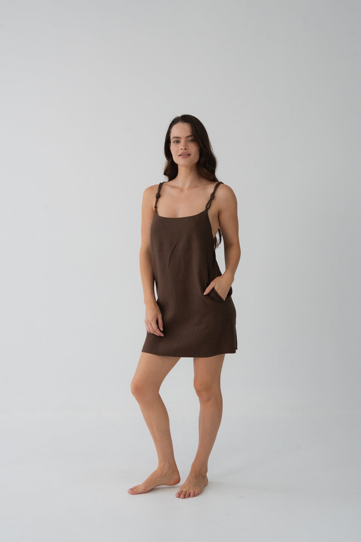 Tevi Linen Slip Chocolate
