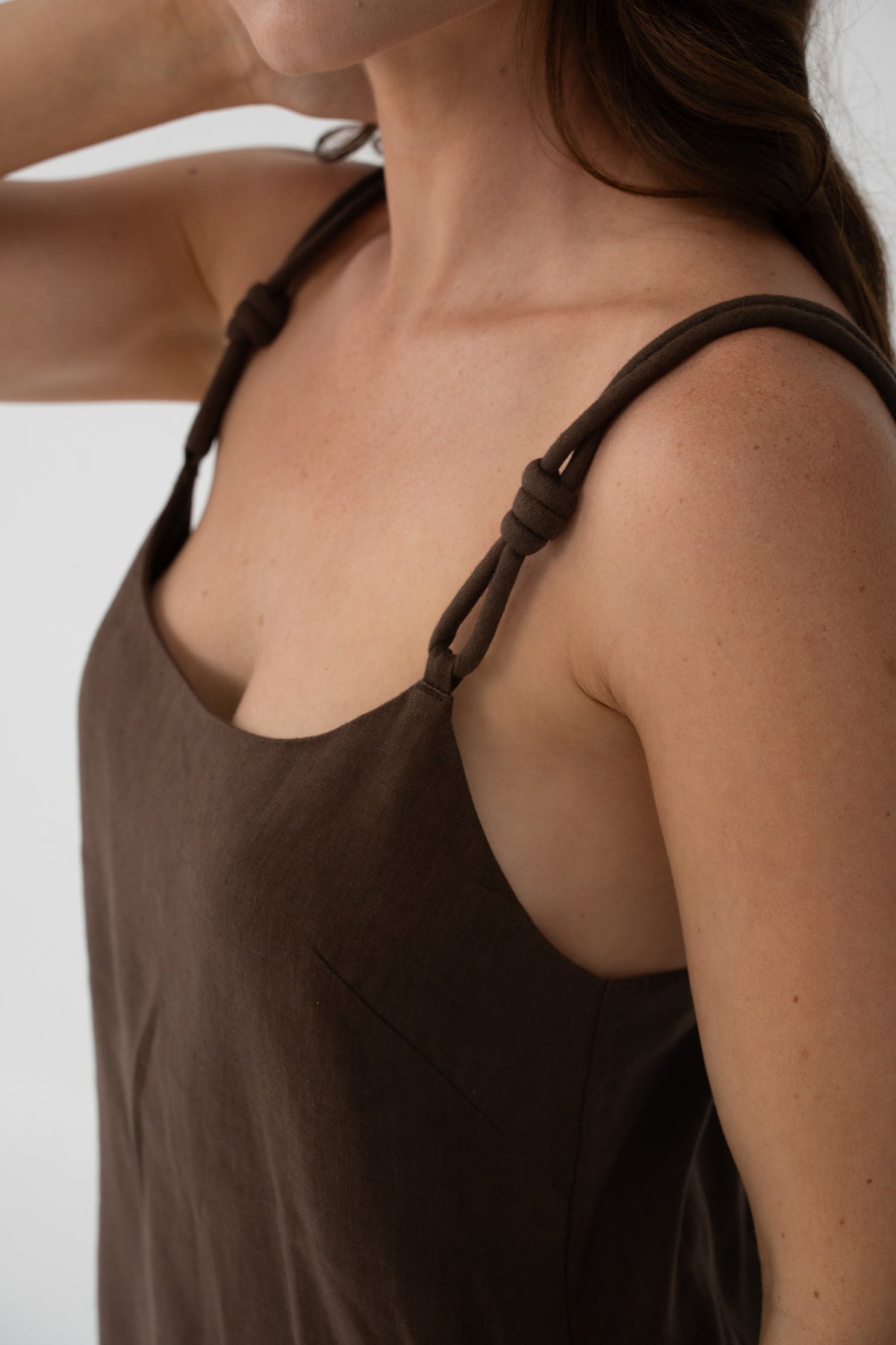 Tevi Linen Slip Chocolate