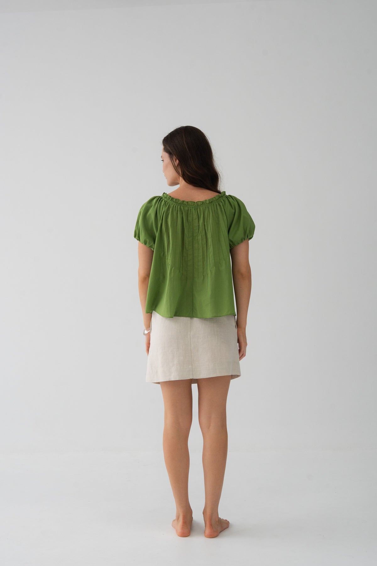 Tilly Cotton Voile Top Lime