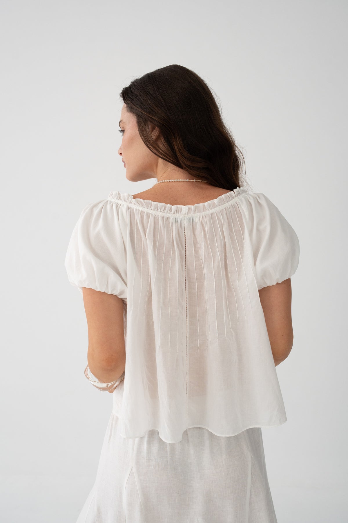 Tilly Cotton Voile Top Ivory