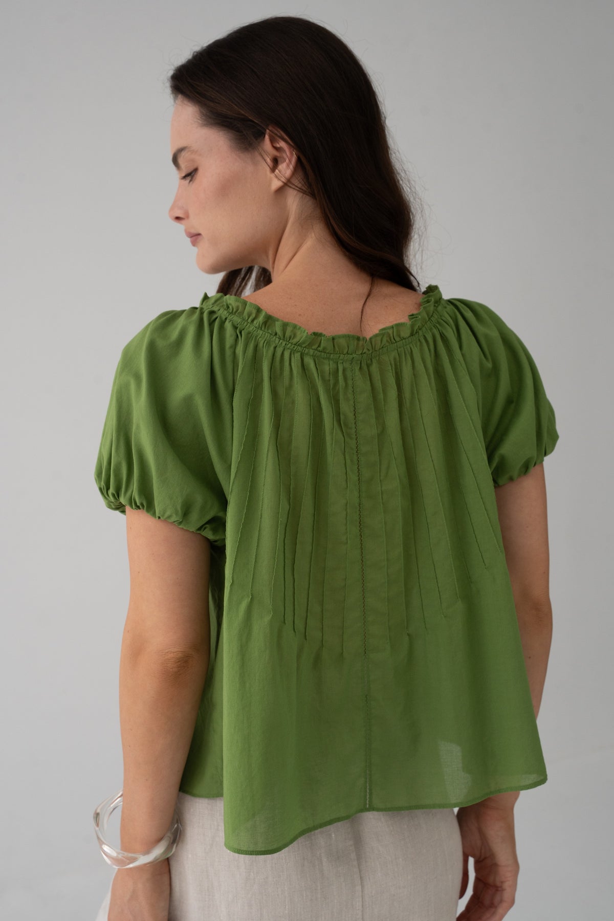 Tilly Cotton Voile Top Lime
