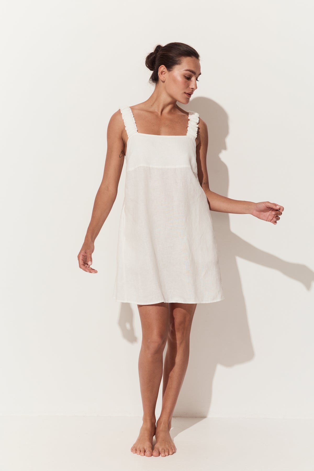 Zahra Linen Dress Ivory