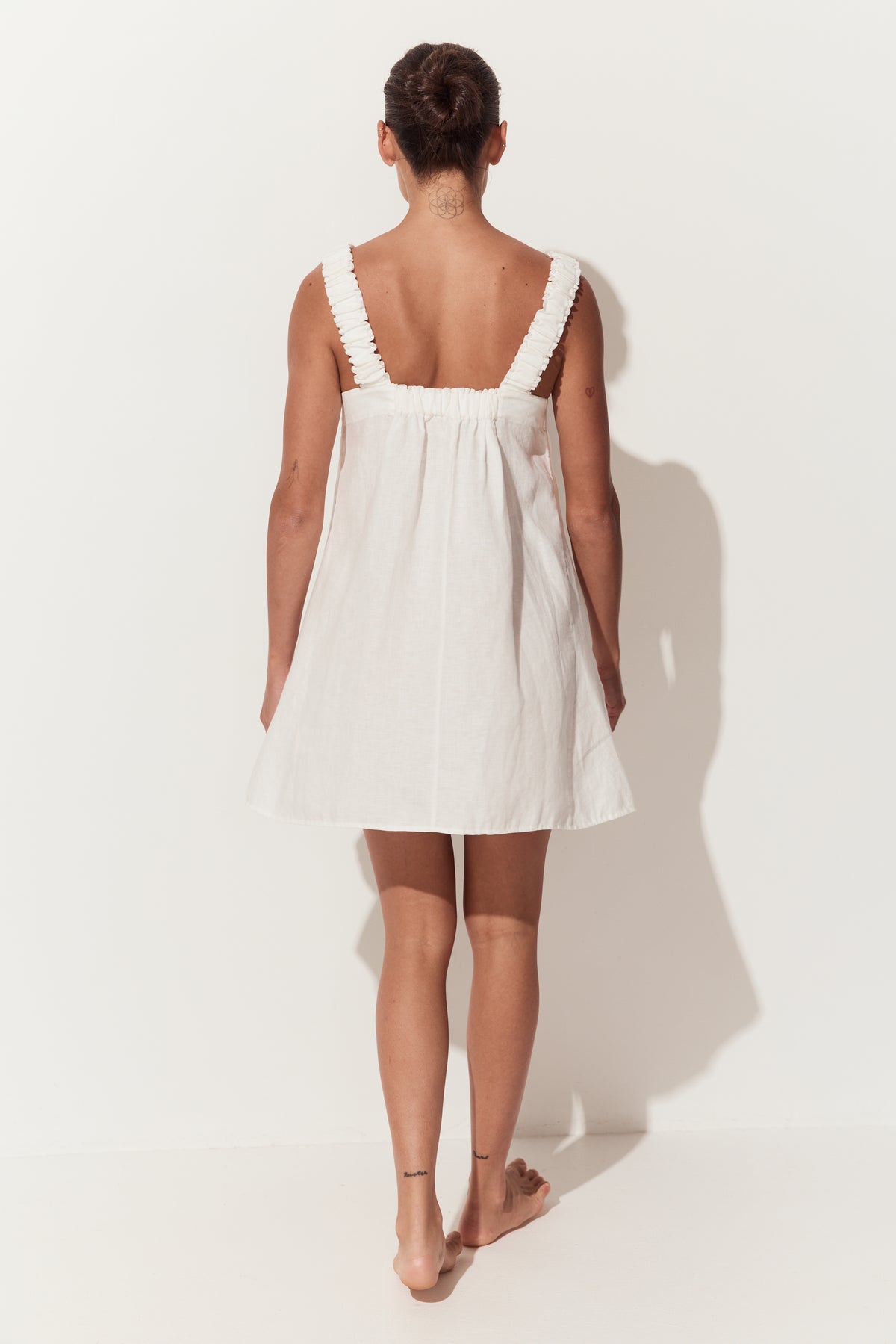 Zahra Linen Dress Ivory