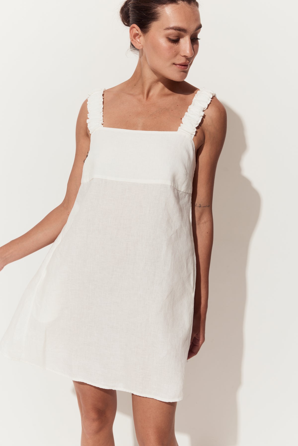 Zahra Linen Dress Ivory