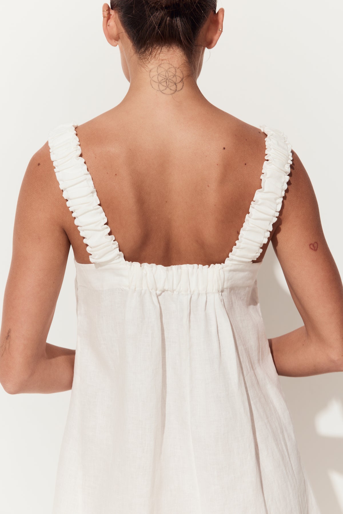 Zahra Linen Dress Ivory