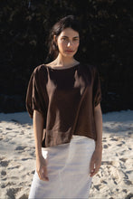 Load image into Gallery viewer, Tina Linen Top Chocolate